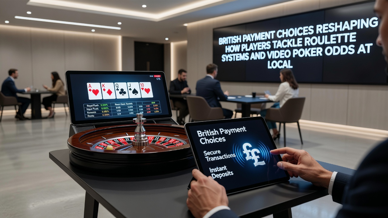 Player reviewing payment options alongside roulette and video poker game interfaces