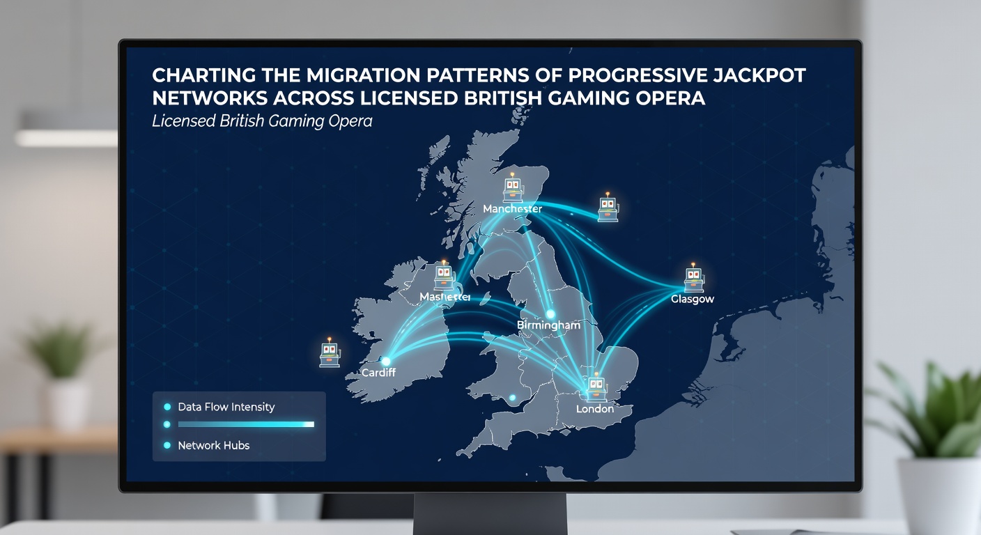 Diagram illustrating data flows and jackpot contributions moving between licensed British operators over time