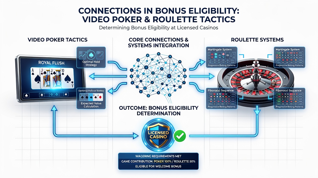 Casino dashboard showing wagering progress bars for video poker and roulette games
