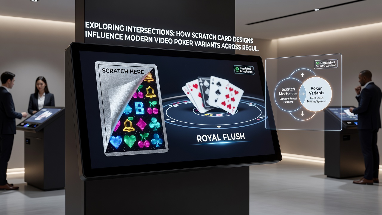 Modern video poker screen displaying scratch-inspired bonus grid on a UK regulated casino interface