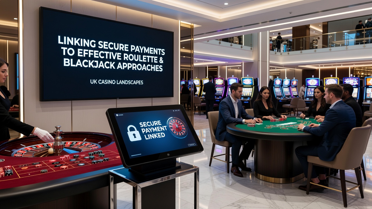 Blackjack strategy chart displayed alongside secure mobile payment interface in a UK online casino
