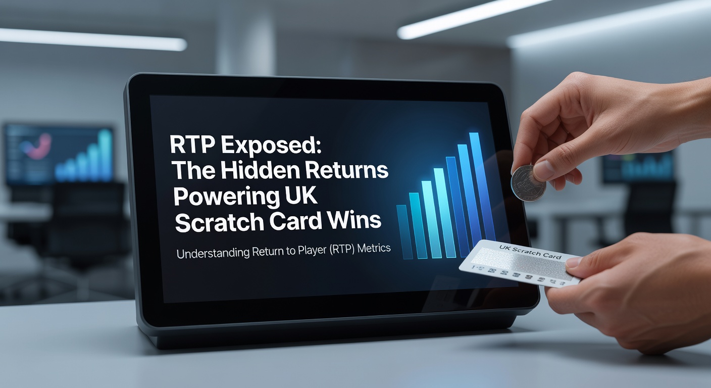 Close-up of a digital scratch card interface on a mobile device, highlighting RTP percentage displayed transparently for UK players